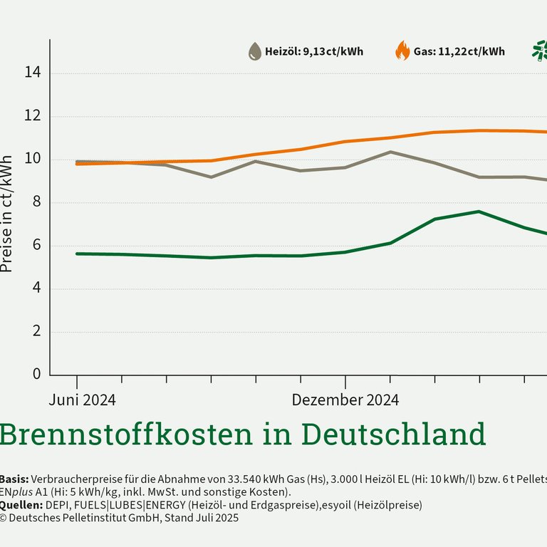 Pelletpreis bleibt im Juli stabil